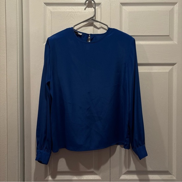 Vintage Blue Hana Sung Chiffon Blouse - Size 8 - Picture 1 of 6